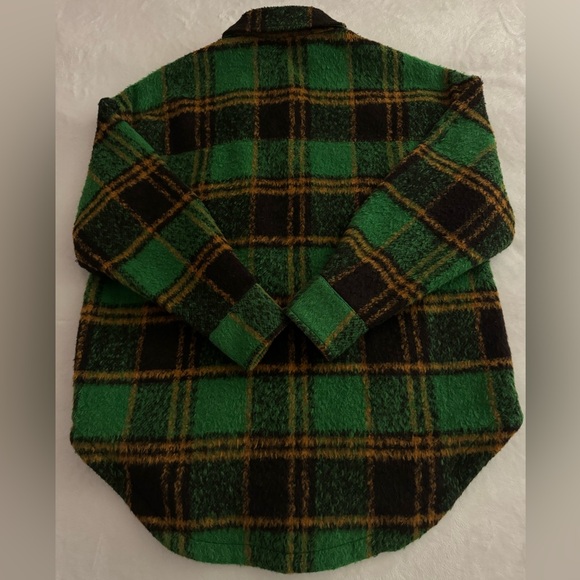 Good American Plaid Shacket Green Women’s Jacket - Picture 6 of 7